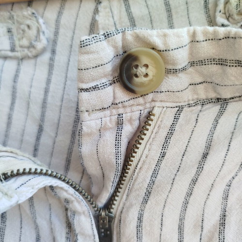 Esmara linen striped bermuda shorts with zipper and pockets