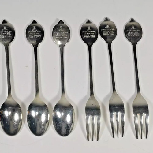 80s Zashikibuta Pig silver-plated spoons and forks Sanrio like new