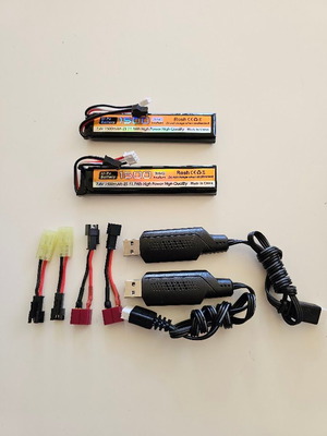 ZYGY Li-Ion Battery Set 11.1V 1500mAh 35C with USB Chargers and 4 Adapters