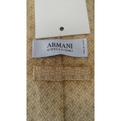 Armani Collezioni tie new gold color, 100% silk