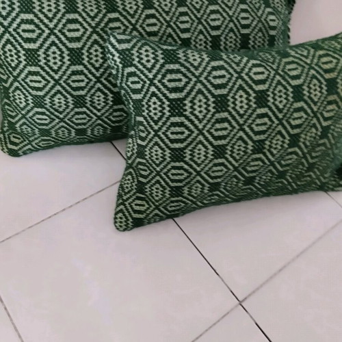 Woven traditional wool pillows like new, cypress color