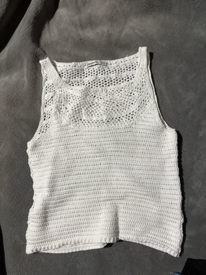 Stradivarius white knitted top used, size S