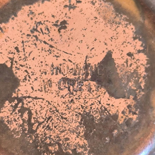 Vintage copper ashtray used handmade from Kriti