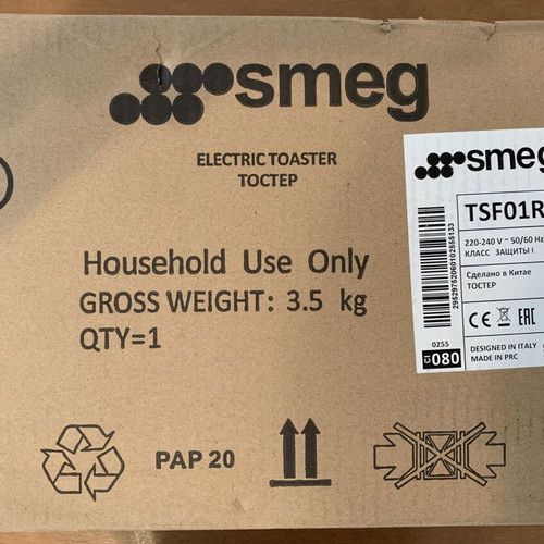 Smeg toaster 2-slot 950W red new
