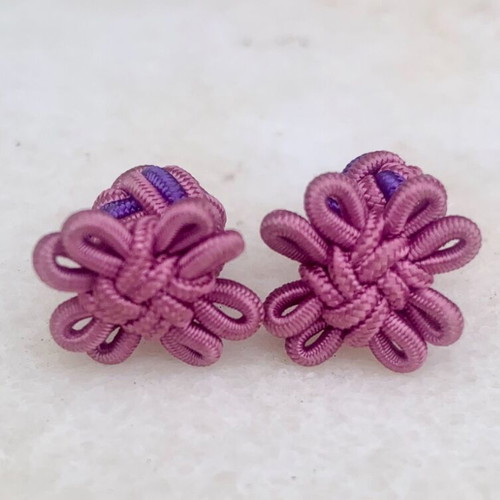 Oxford Company knitted Silk Knots cufflinks like new, pink and purple