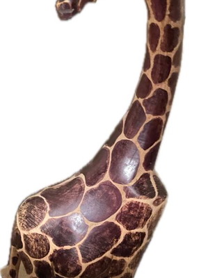 Giraffe decorative handmade wooden new, height 23 cm