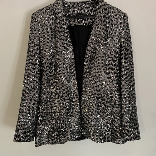 Zara jacket like new, black and silver, size M