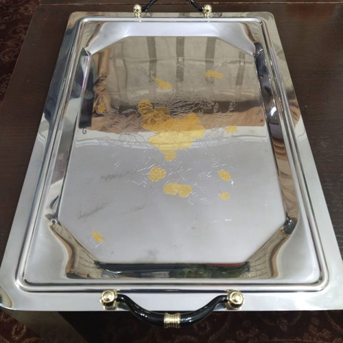 Stainless luxury antique tray like new 41×28 cm