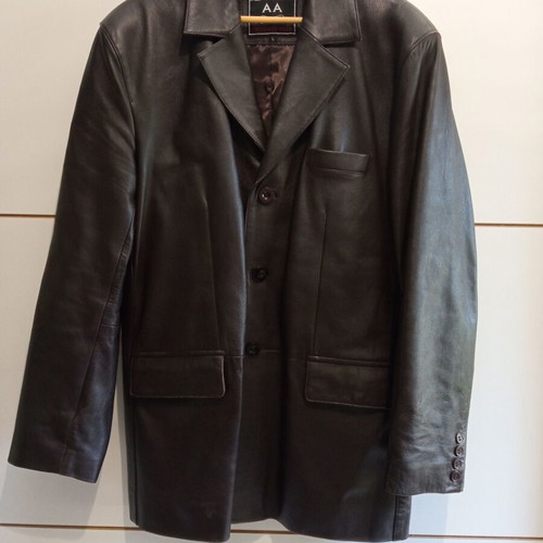 Vintage men's leather jacket brown size L used