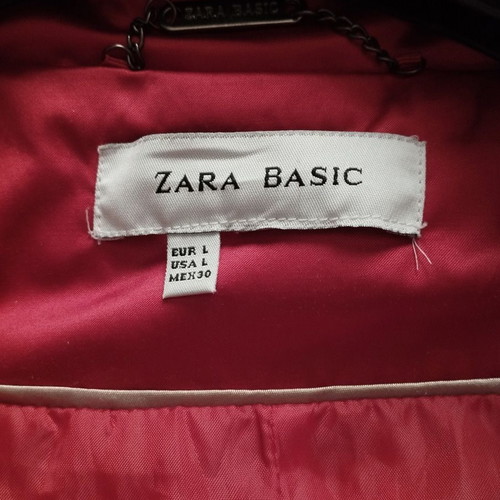 Zara coat used red thick satin with belt
