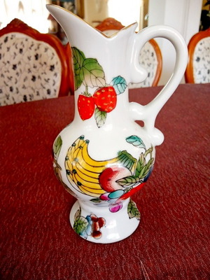 Porcelain jug with fruit design
