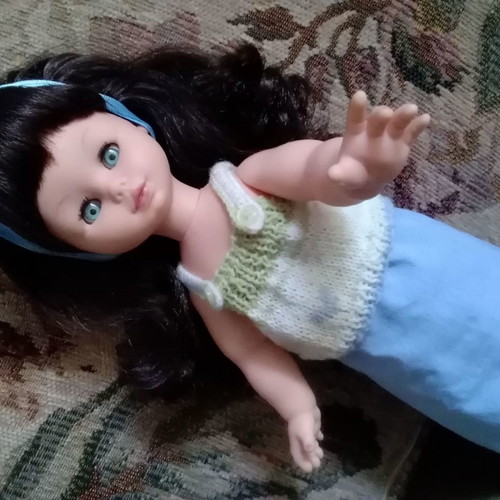 Vintage doll 70's used with handmade clothes