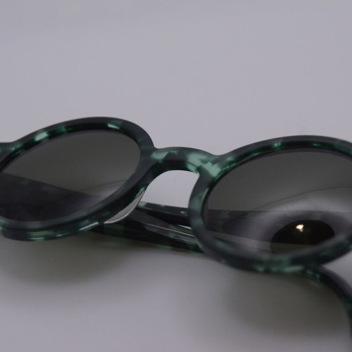 Robert La Roche S72 Round Sunglasses, Green Emerald Tortoise