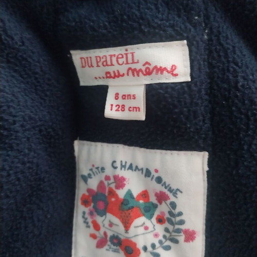 Dpam jacket for 8-year-old girl like new, blue and pink