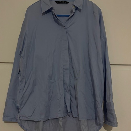 Zara baby blue oversized shirt new, soft cotton fabric