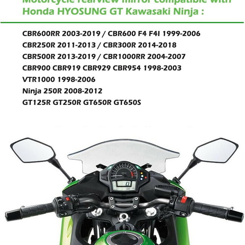 Honda CBR motorcycle mirrors 360-degree adjustable
