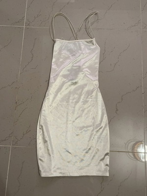 Mini dress white satin H&M like new