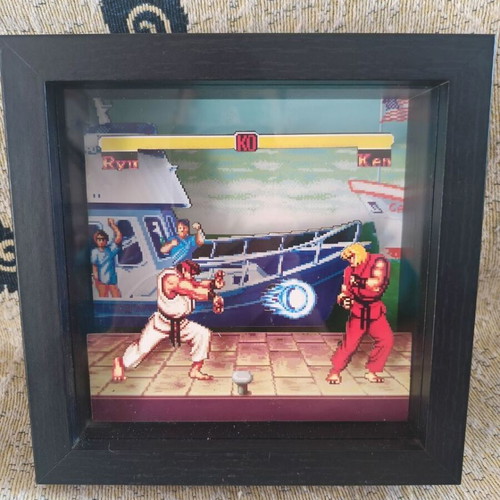 Street Fighter Ryu vs Ken Hadoken 2D-3D picture frame