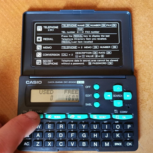 Casio DC-2000 electronic organizer new with manual