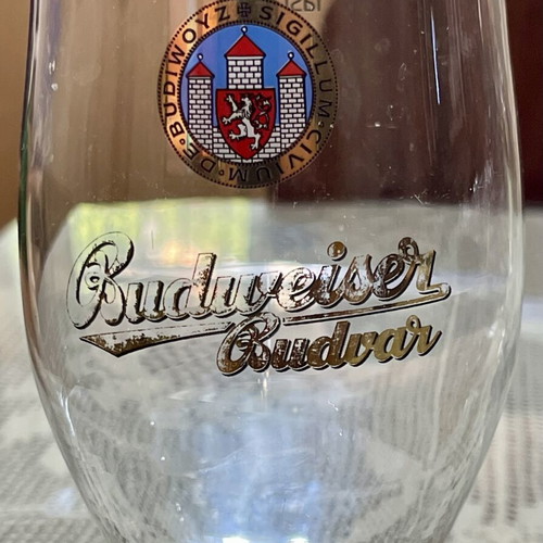 Budweiser Budvar Retro Collectible Glasses Set of 2 0.4L like new
