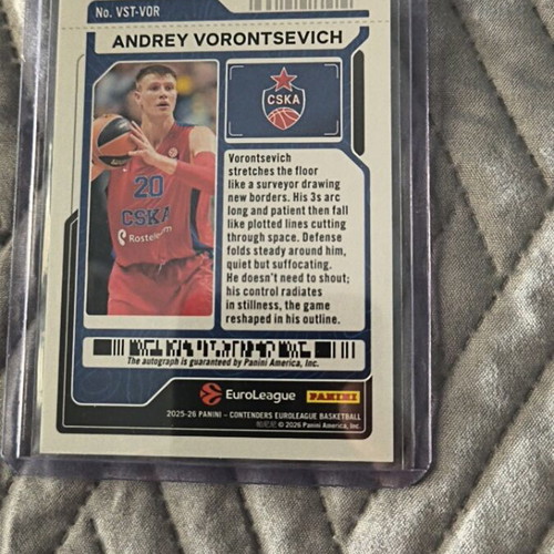 Panini Contenders Euroleague 2024-15 Andrey Vorontsevich Final Four Ticket Auto /49 CSKA
