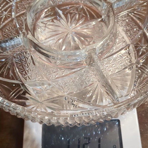 Crystal platter with 5 sections like new