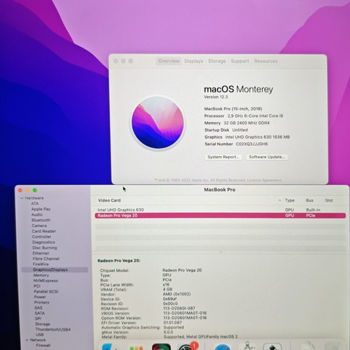 MacBook Pro 2018 15" like new, 32GB RAM, Intel Core i9, Radeon Pro Vega 20, 1TB SSD