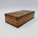 Vintage pyrography and hand-painted wooden box
