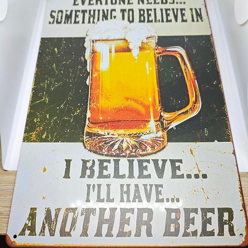 Metal decorative beer sign vintage retro 20x30 like new