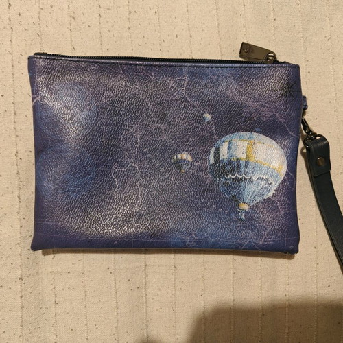 Y Not? Wristlet clutch new, white and blue