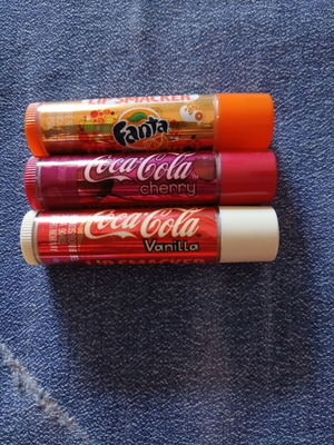 Lip Smacker 3 pieces new with Coca Cola and Fanta flavors