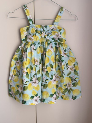 Mayoral dress with lemon print like new, size 110 cm
