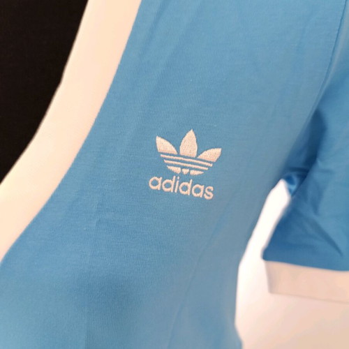 Adidas Originals cropped tee new, size Medium, blue
