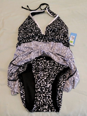 Γυναικειο ολόσωμο μαγιό με φουστακι M&S ,UK12,EUR40,CN165/88A