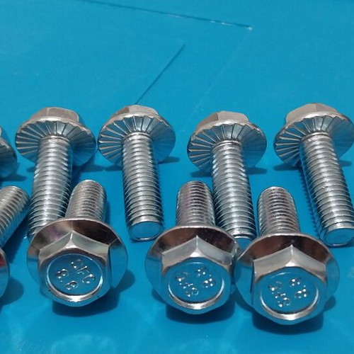 M10 Bolts with Integrated Washer Galvanized New, 10 pcs