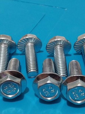 M10 Bolts with Integrated Washer Galvanized New, 10 pcs