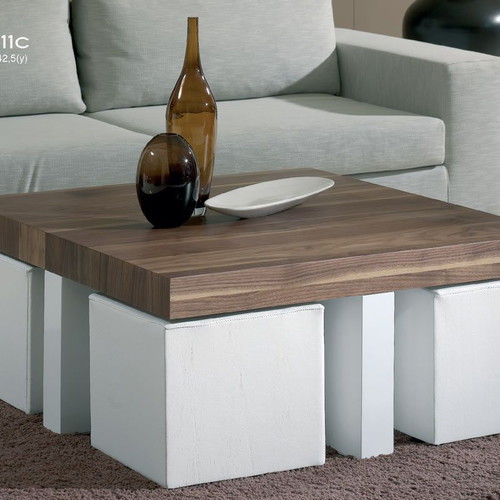Coffee table att-011 solid oak with four auxiliary tables, new