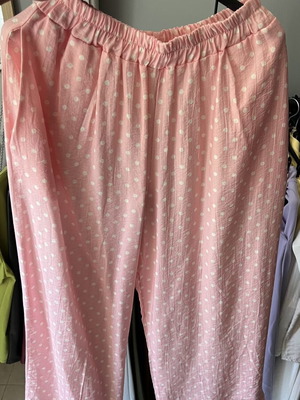 Women's polka dot pants from Italy, like new, pink-white, one size