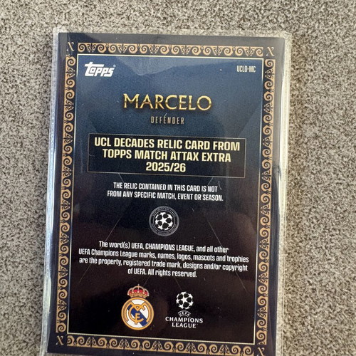 Marcelo UCL Decades Relic Card new