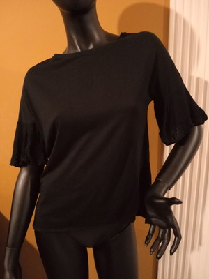 Massimo Dutti oversized cotton blouse with fabric sleeves, new, XS fits S/M