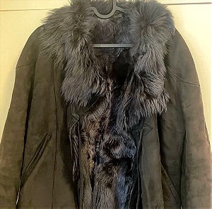 Rococo leather jacket size medium με γούνα
