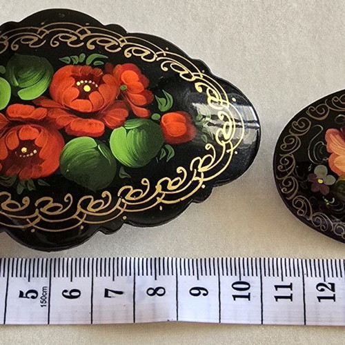 Pins and hair accessories used, 2 pcs, wooden, handmade