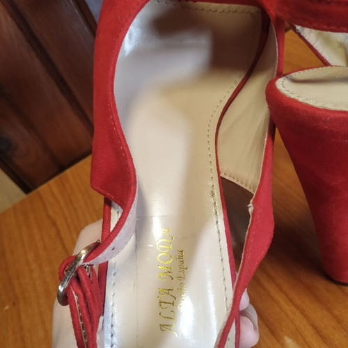 Alta Moda red suede sandals used, size 38
