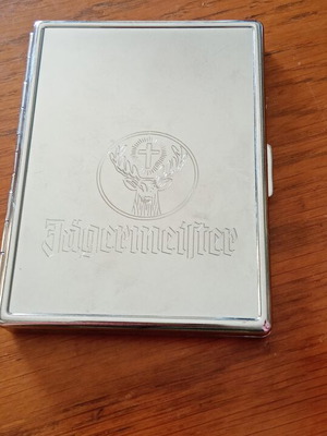Jägermeister Metal Cigarette Case like new, vintage promo