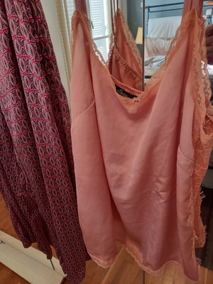 Silk boho style pants set with lingerie top Devotion worn 2-3 times