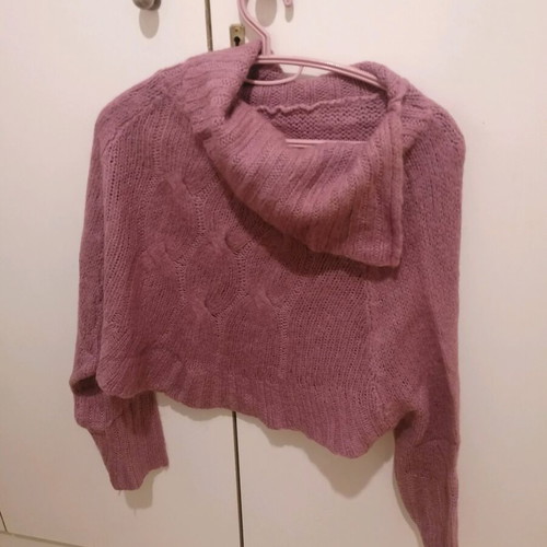 Knitted sweater batwing style like new, pink