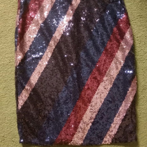 Midi sequin skirt small size 36 with zipper and elastic
