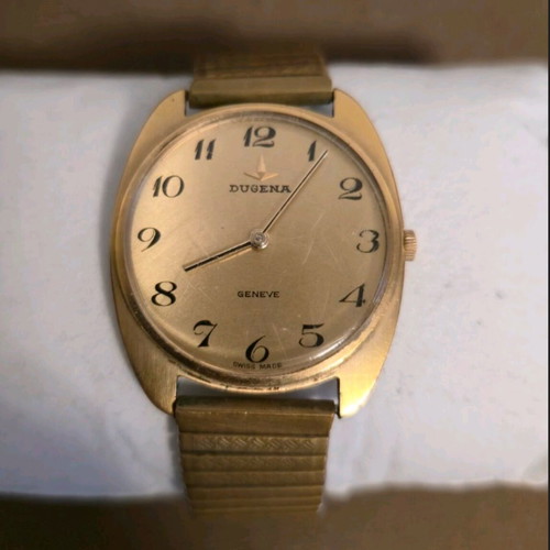 Vintage Dugena Geneve men's watch used, gold plated