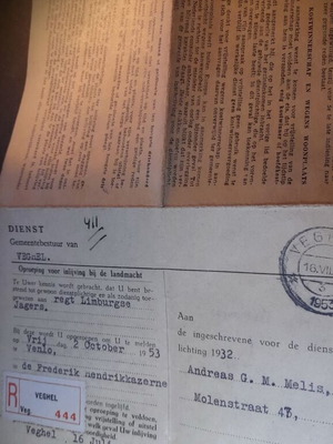 Dutch Military Enlistment Document 1953 full diptych used