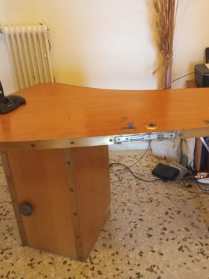 Handmade desk wood with brass like new